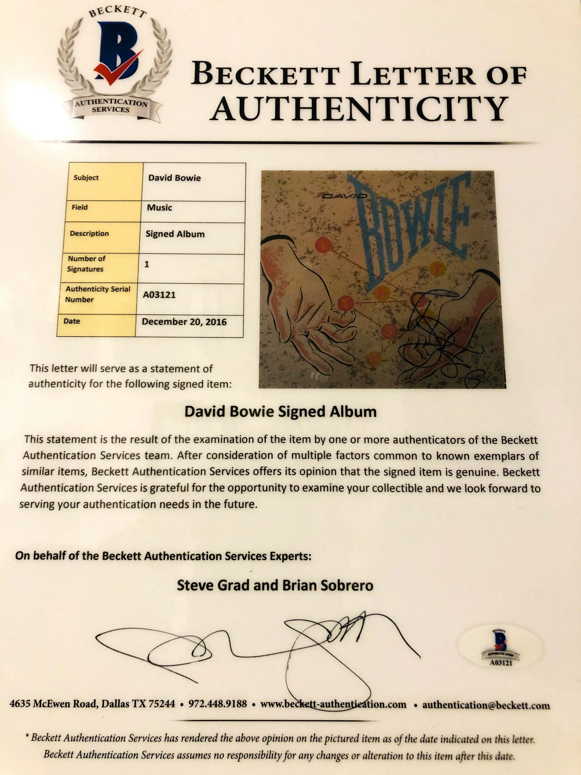Disco LP Enmarcado / Musica / David Bowie - Image 2