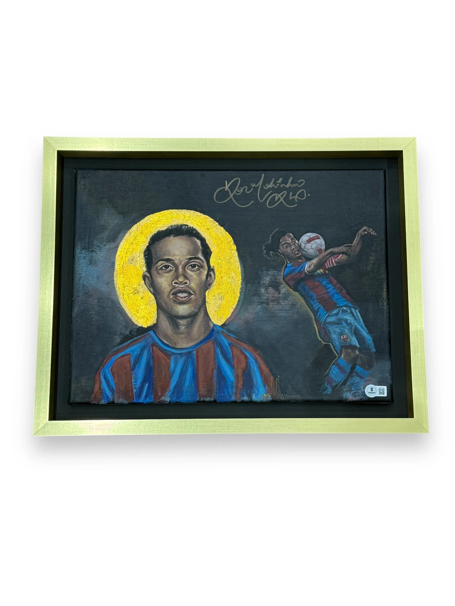 Cuadro pintado a mano / Barcelona / Ronaldinho