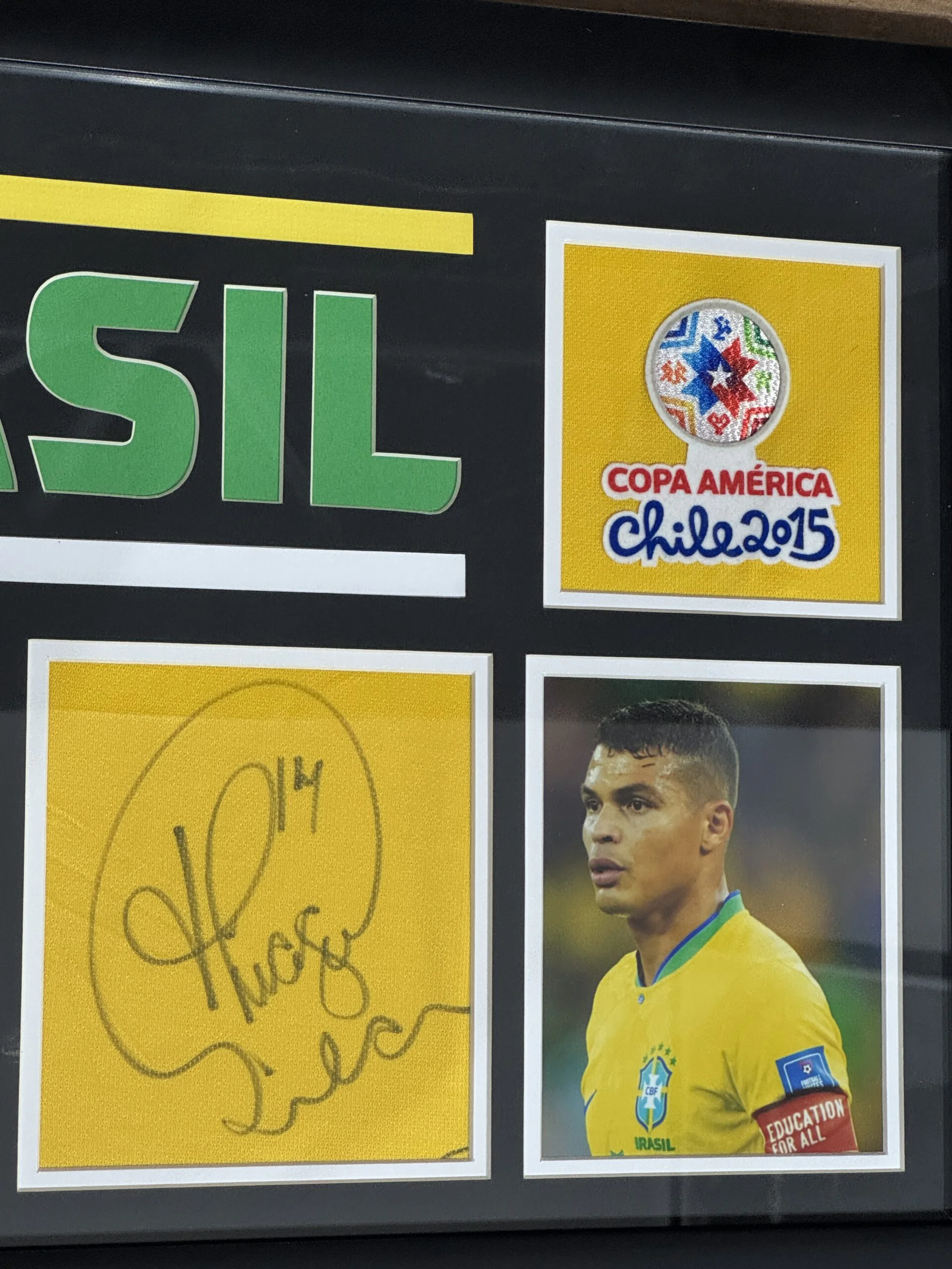 Cuadro Jersey usado / Brasil / Neymar, Thiago Silva - Image 4