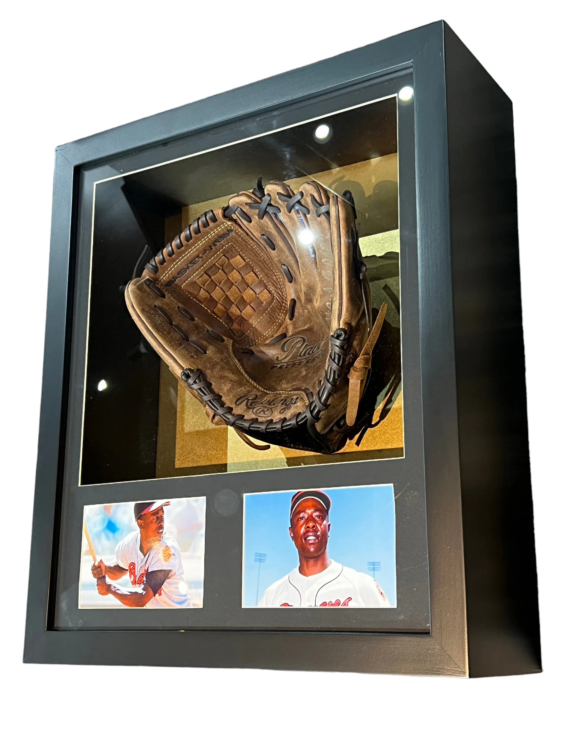 Manopla de Baseball Enmarcada / Braves / Hank Aaron - Image 3