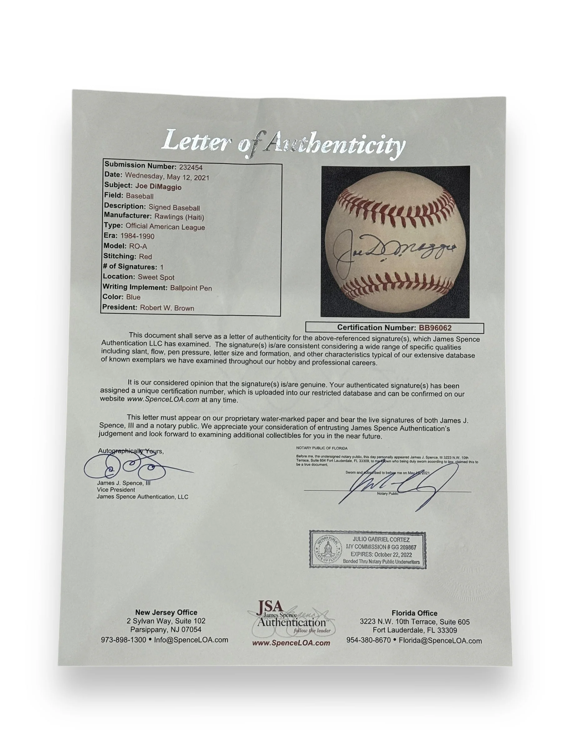 Pelota Baseball / Yankees / Joe Dimaggio - Image 5