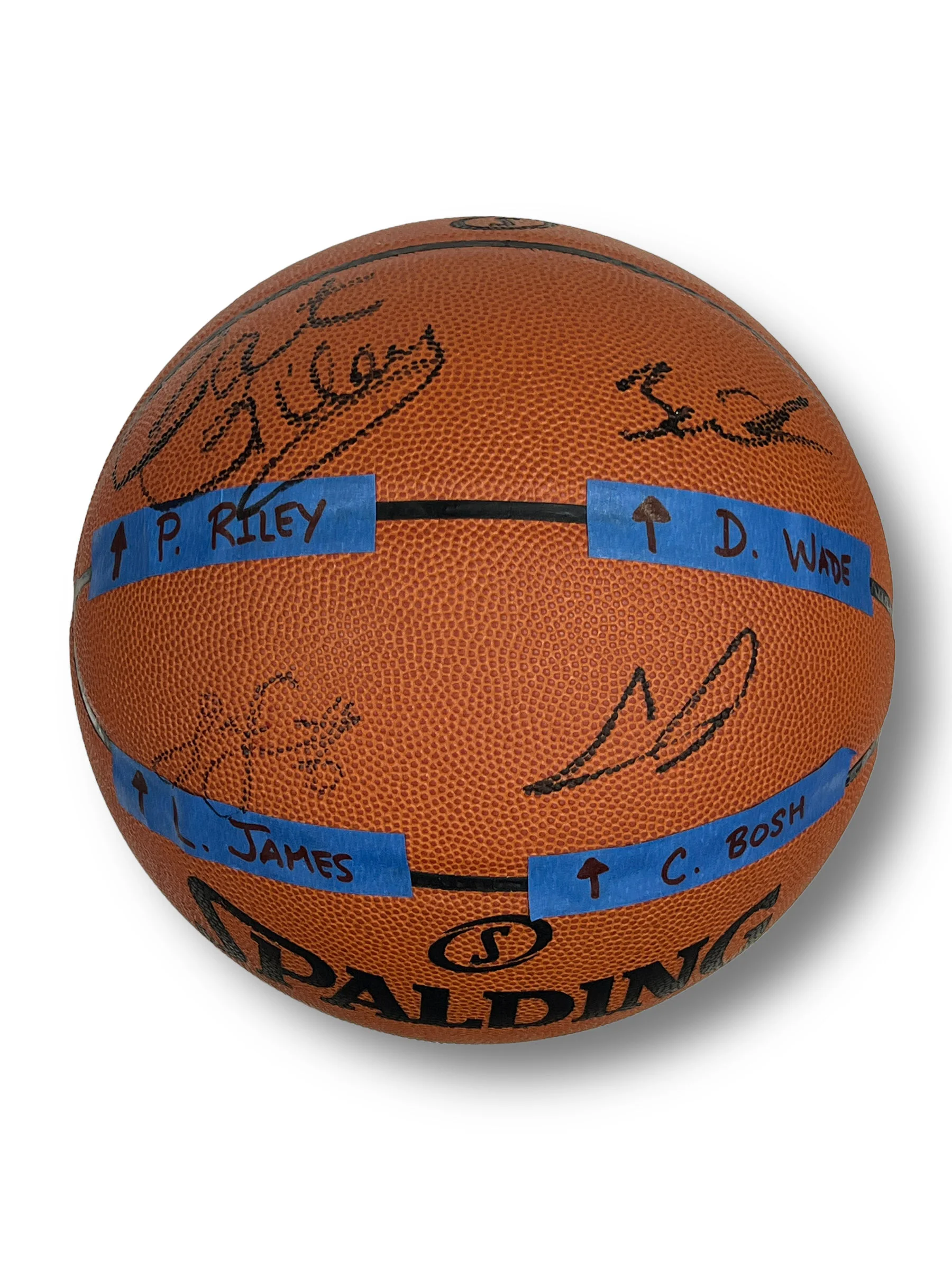 Balón Basketball / Miami Heat / Lebron James, Chris Bosh, Dwyane Wade y Pat Riley