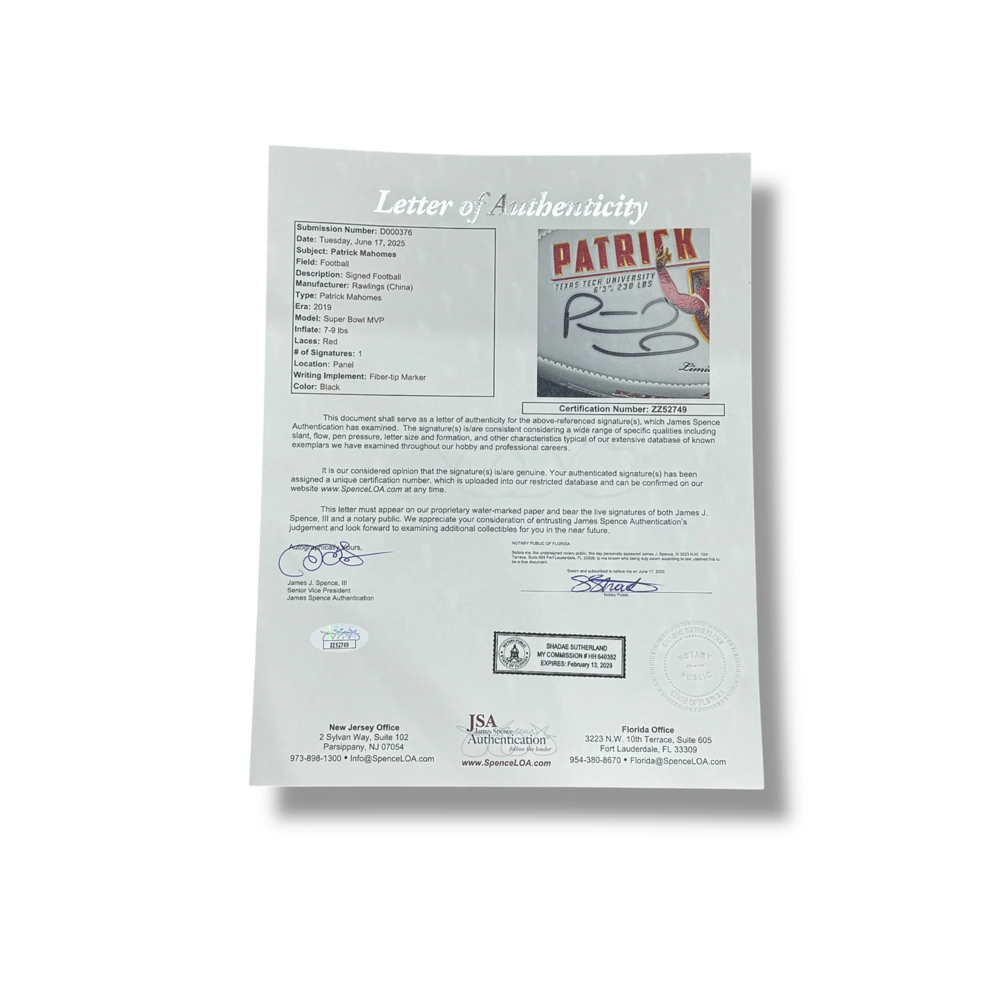 Balón Panel / Chiefs / Patric Mahomes (Limited edition) - Image 7