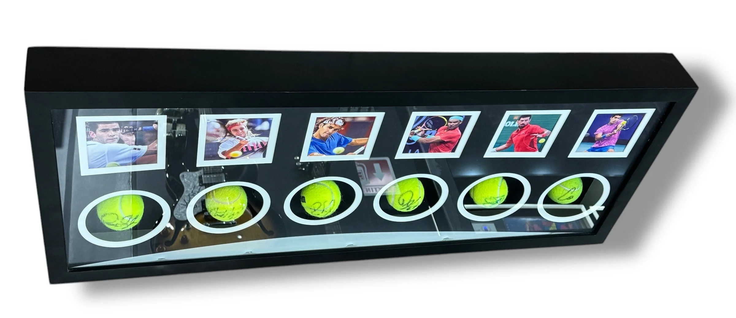 Set de Bolas Enmarcado / Tenis / Federer, Nadal, Djokovic, Sampras, Agassi y Alcaraz - Image 3