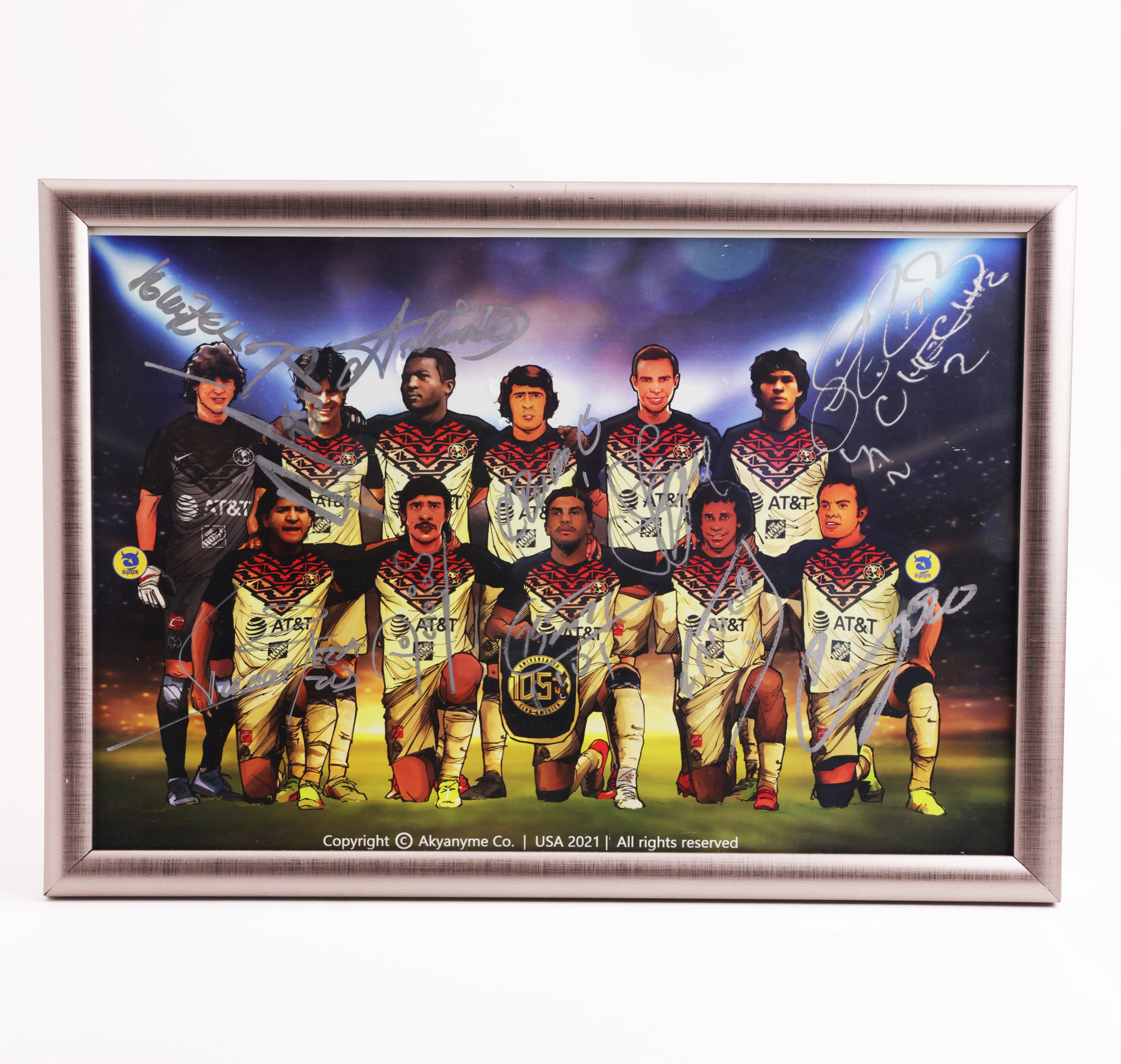 Mini Póster Leyendas América (Zelada, Arlindo, Reynoso, Zague, Blanco, Cabañas, entre otros) Liga Mx