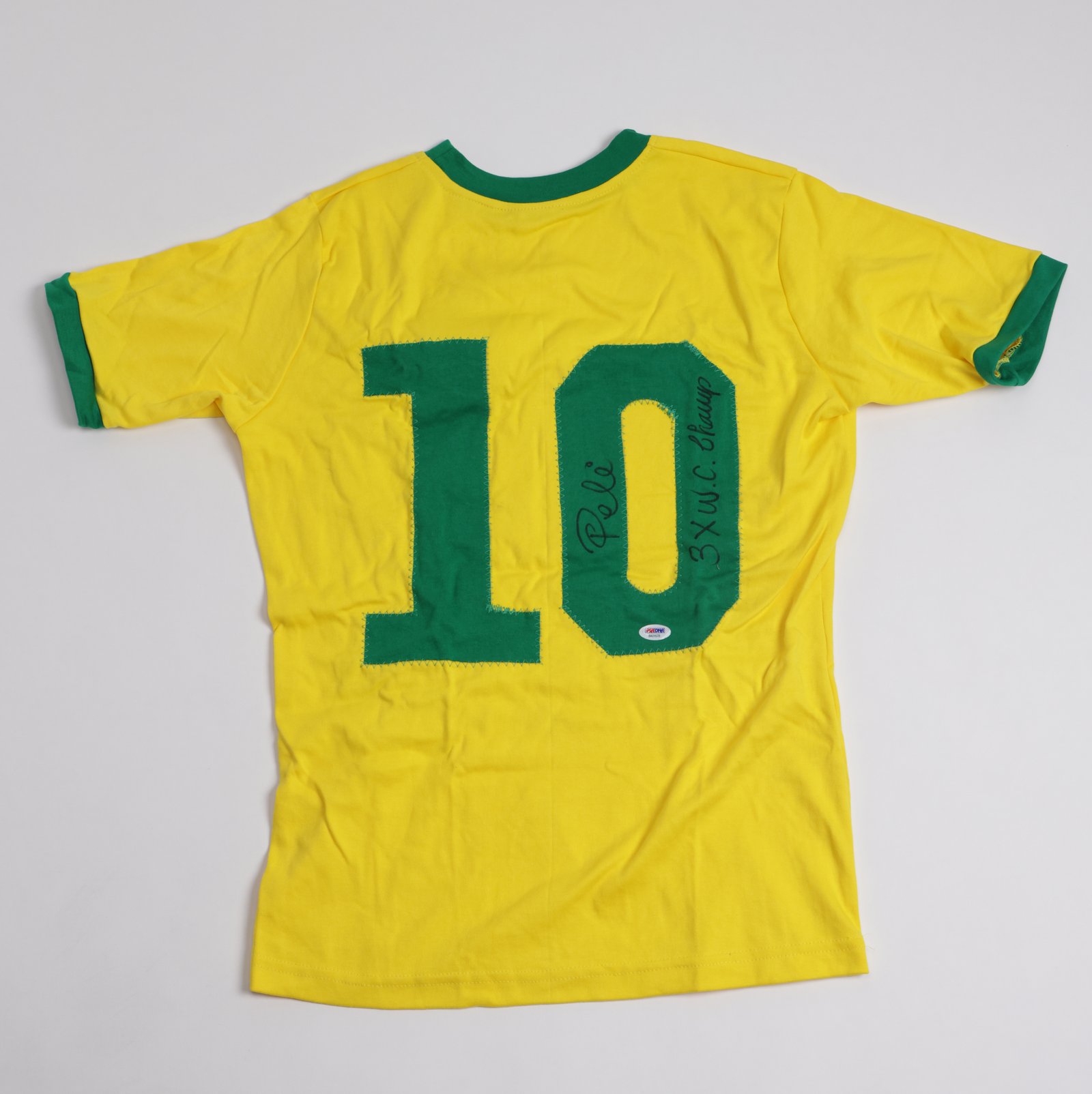 Jersey Pelé Brasil, Inscripción "3X W.C Champ"