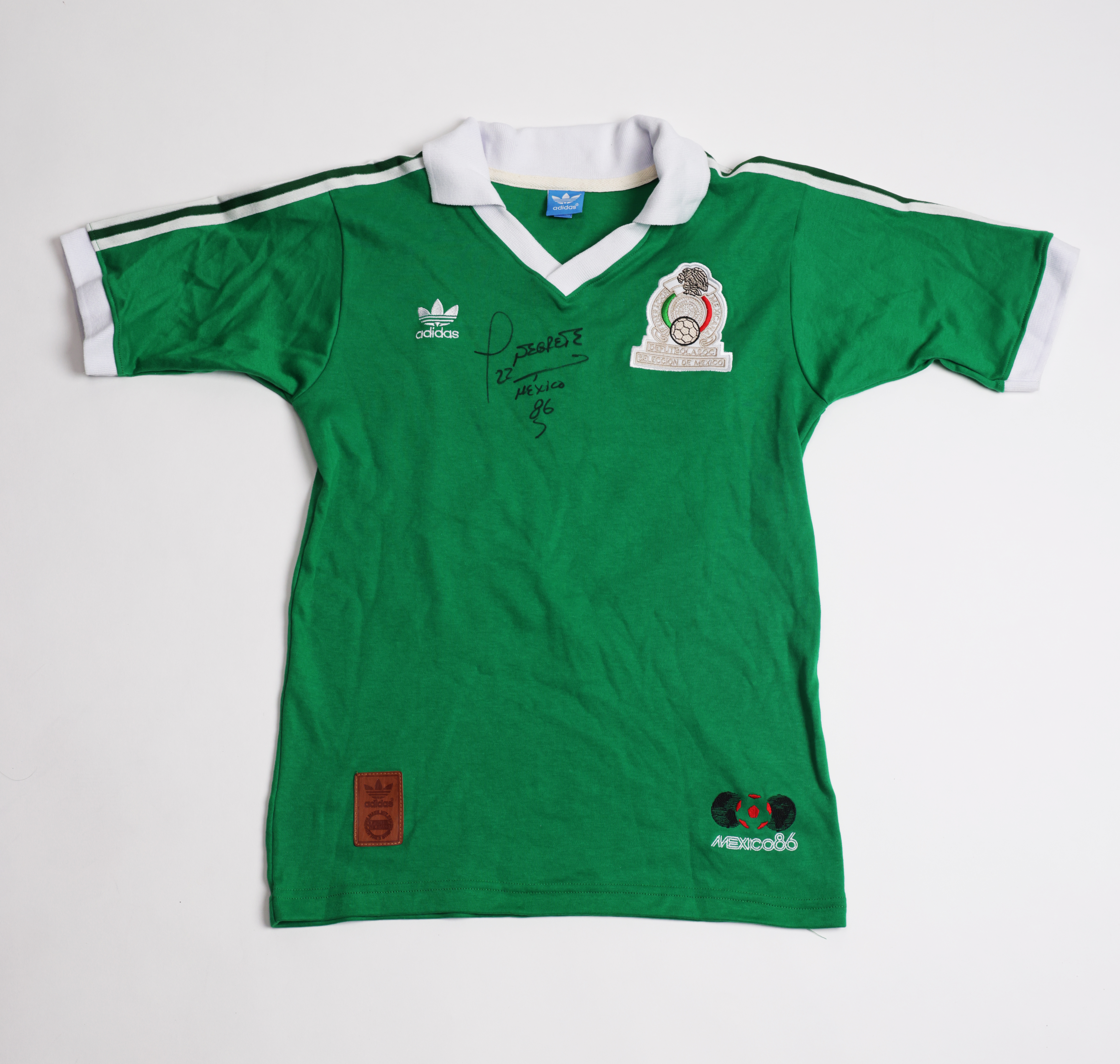 Jersey Jorge Negrete México, Inscripción "México 86"