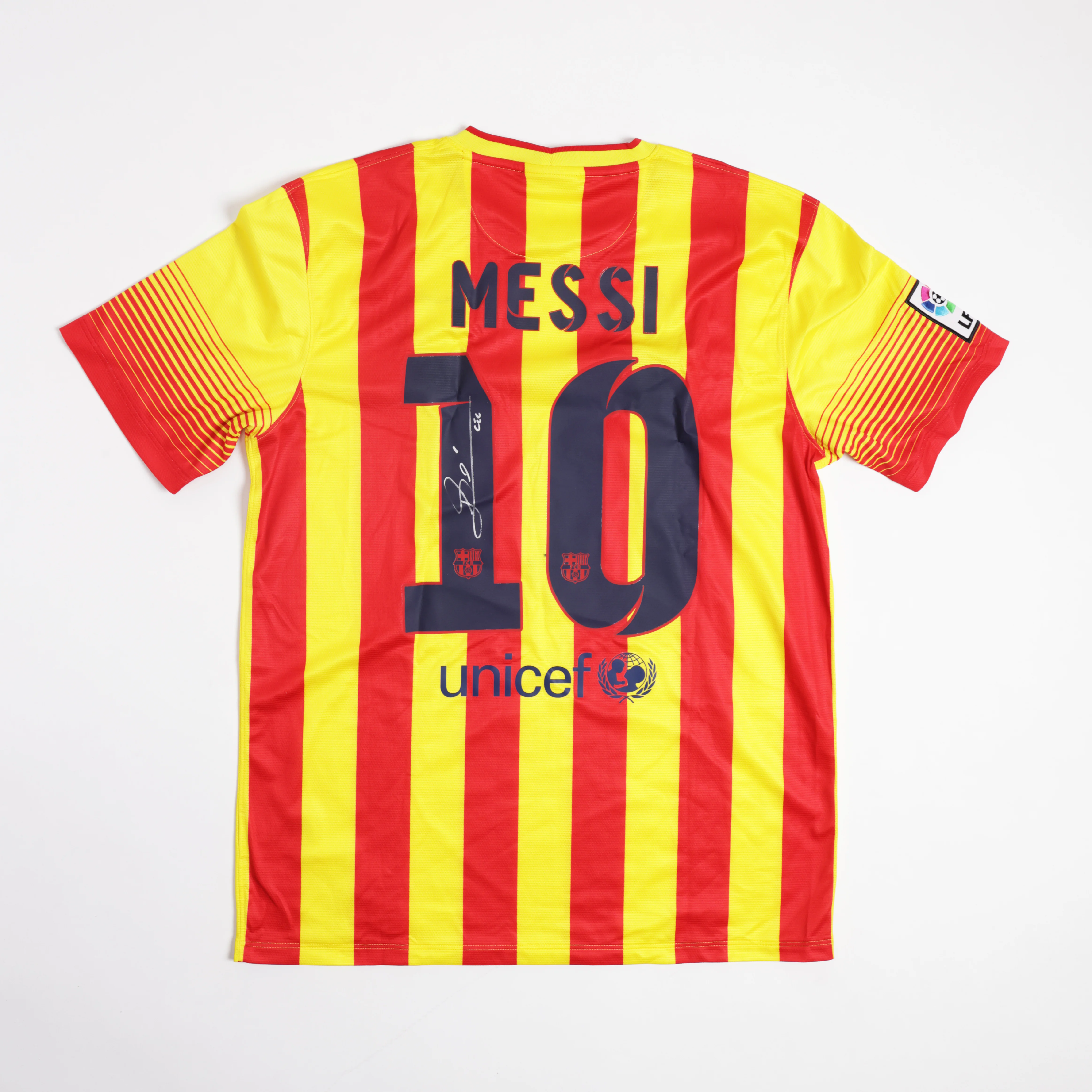 Jersey Lionel Messi/ Dani Alves/ Fábregas/ Xavi/ Piqué/ Iniesta/ Valdés FC Barcelona La Liga
