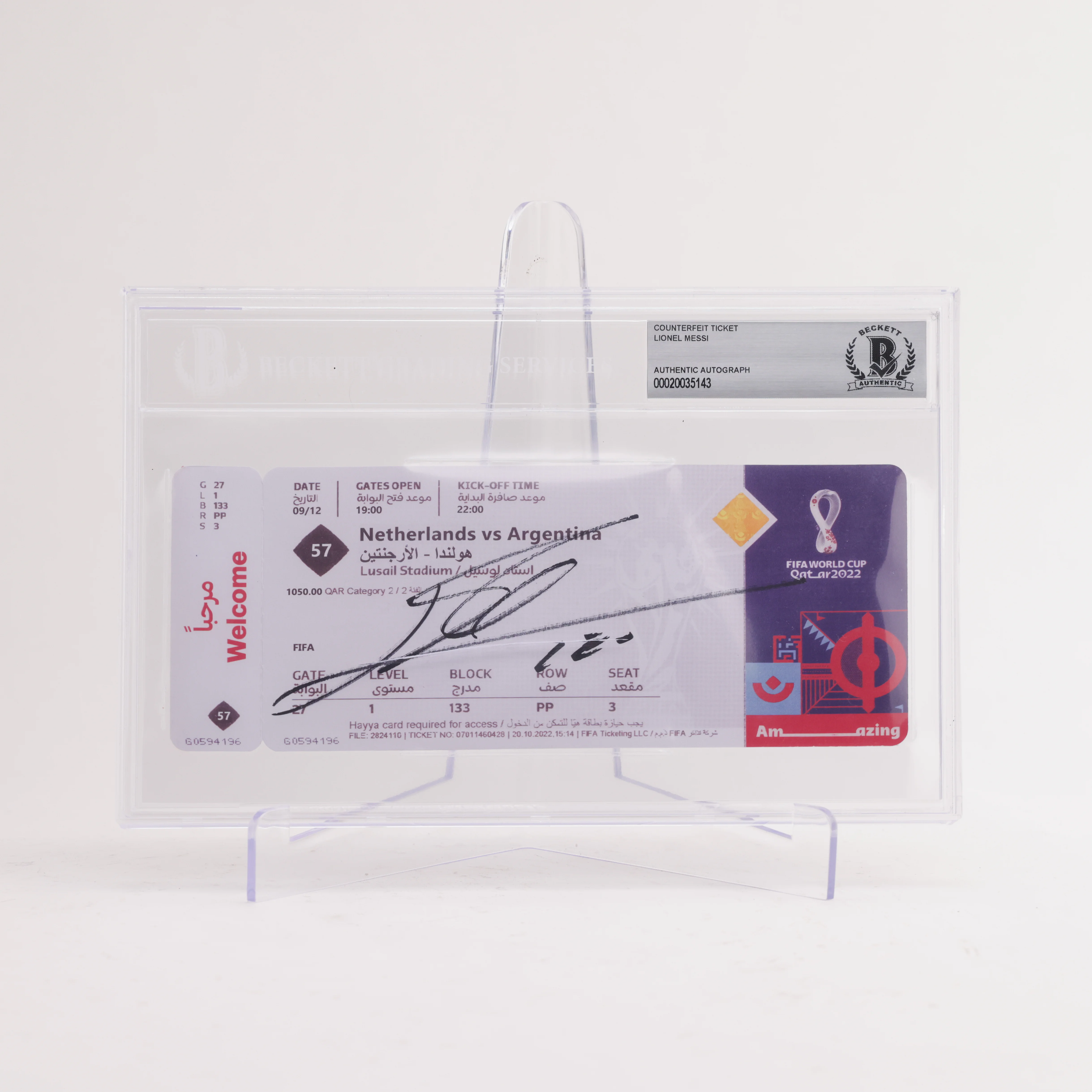 Ticket Leo Messi Argentina