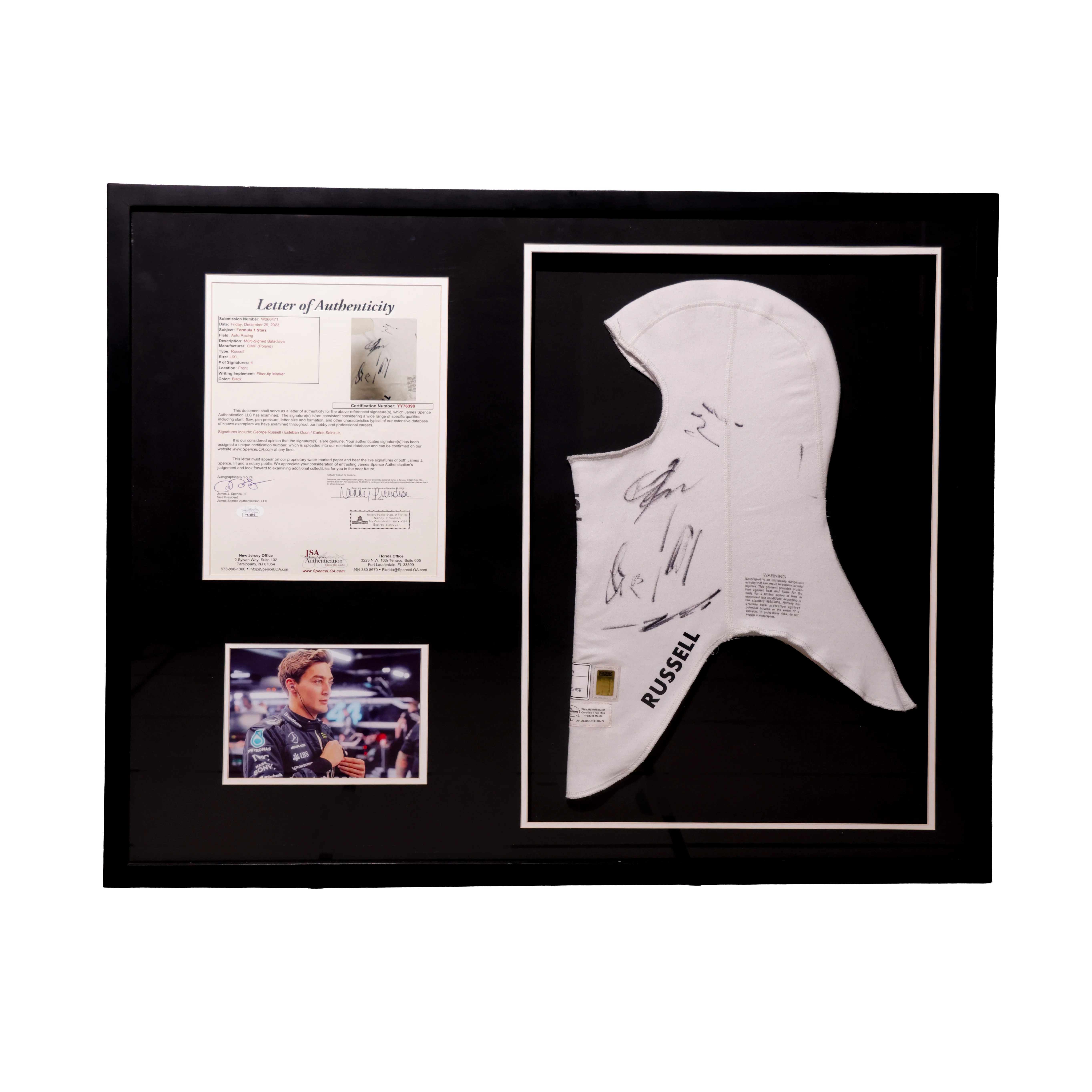 George Russell Game Used (George Russell, Esteban Ocon, Carlos Sainz Jr.)